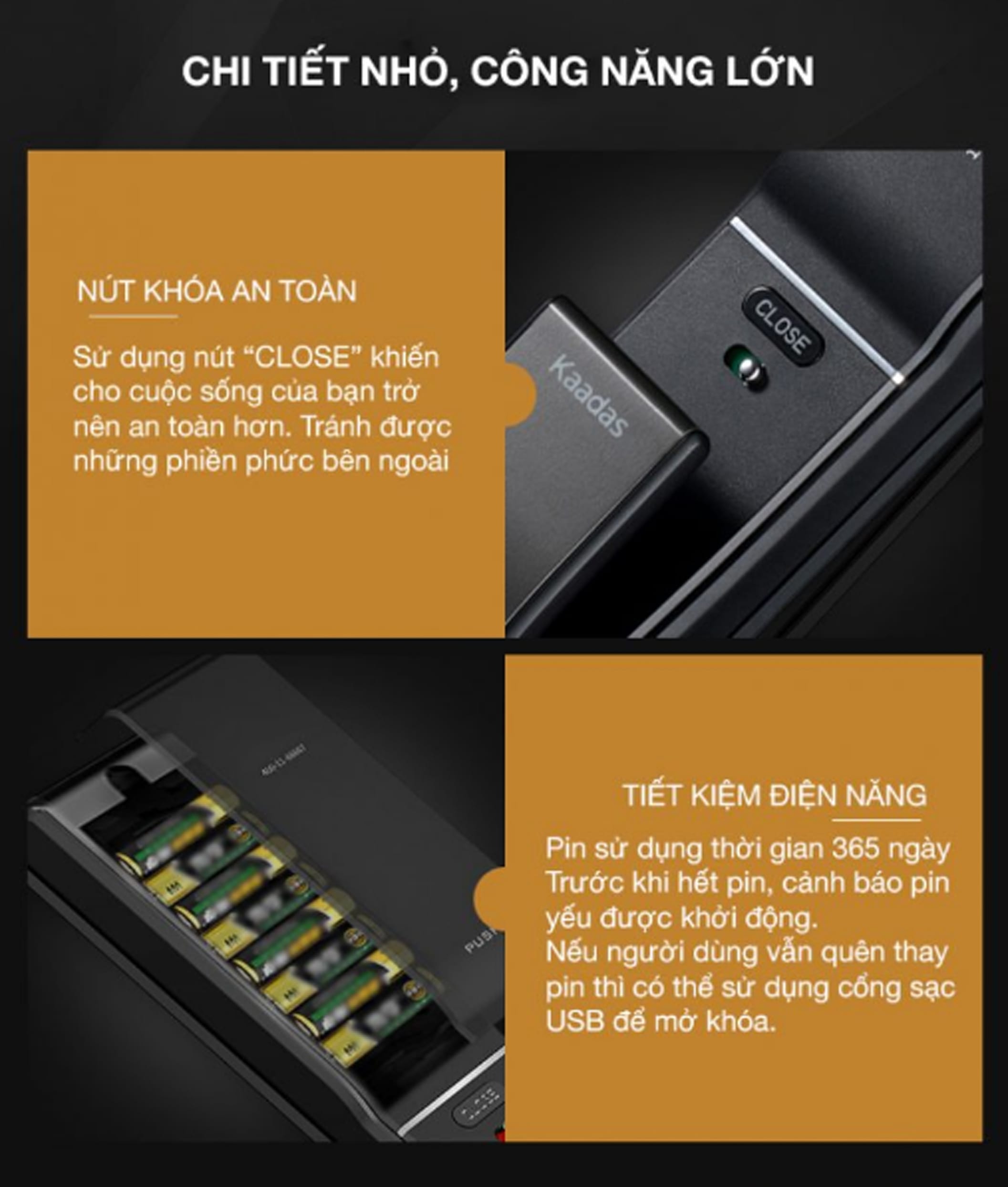 KAADAS K9 6  Khóa Vân Tay Kaadas K9