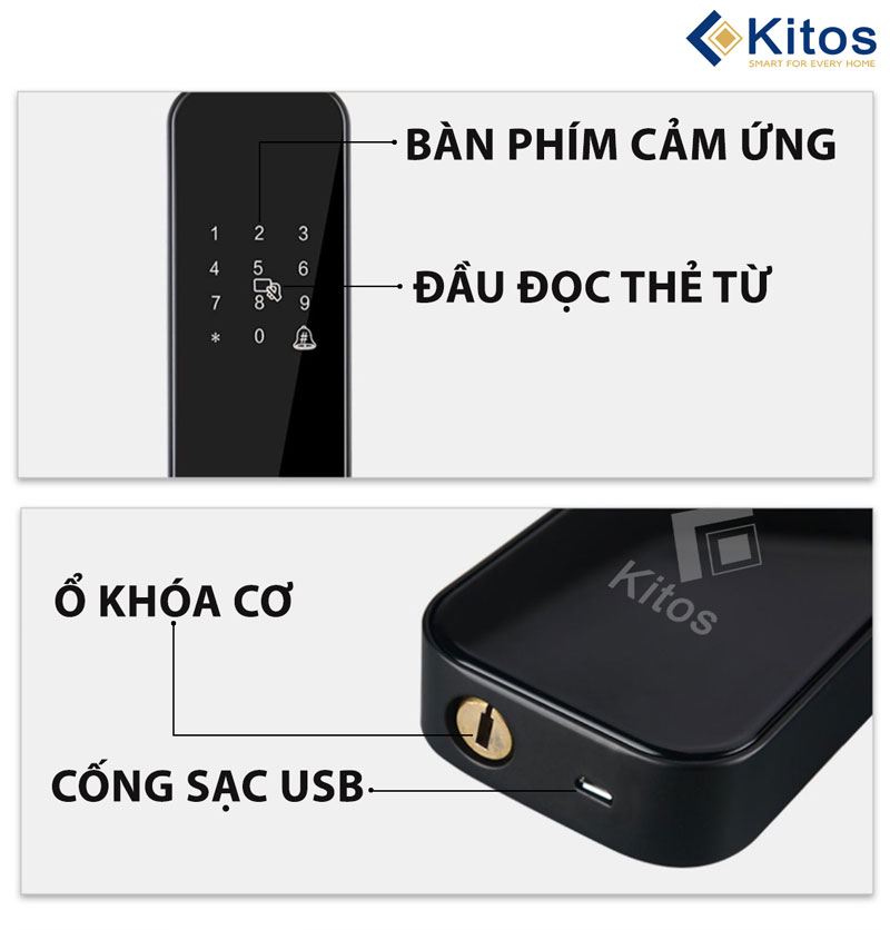 Khóa vân tay thẻ từ Kitos KT-V3