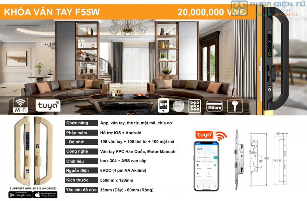 KHÓA VÂN TAY SEAKEY F55W