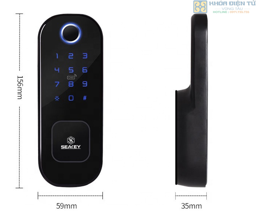 khóa cổng 2 vân tay Seakey C22B