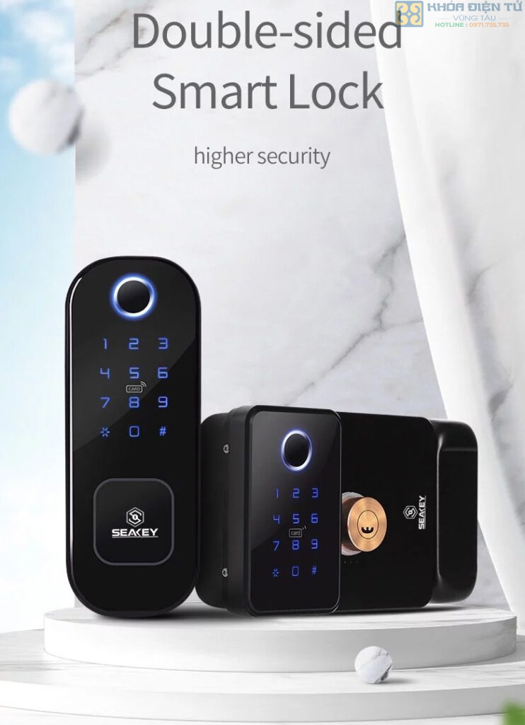 khóa cổng 2 vân tay Seakey C22B