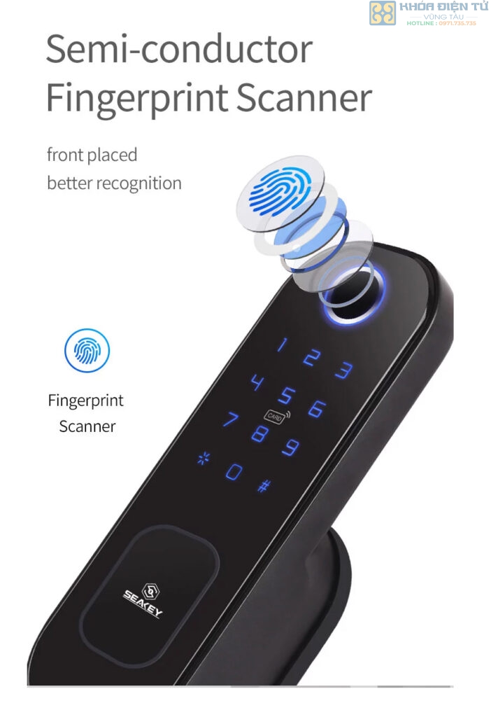 khóa cổng 2 vân tay Seakey C22B