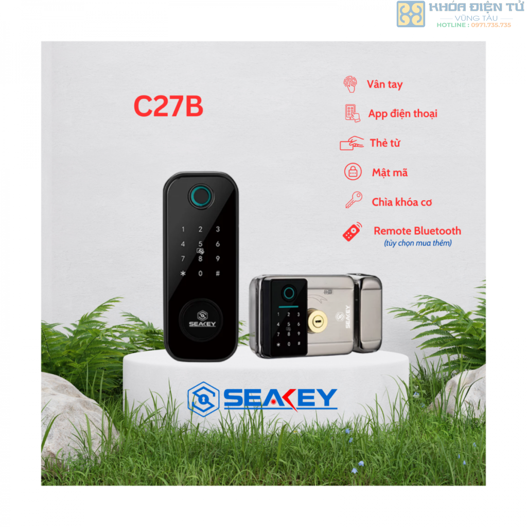 Khóa cổng 2 vân tay Seakey C27B