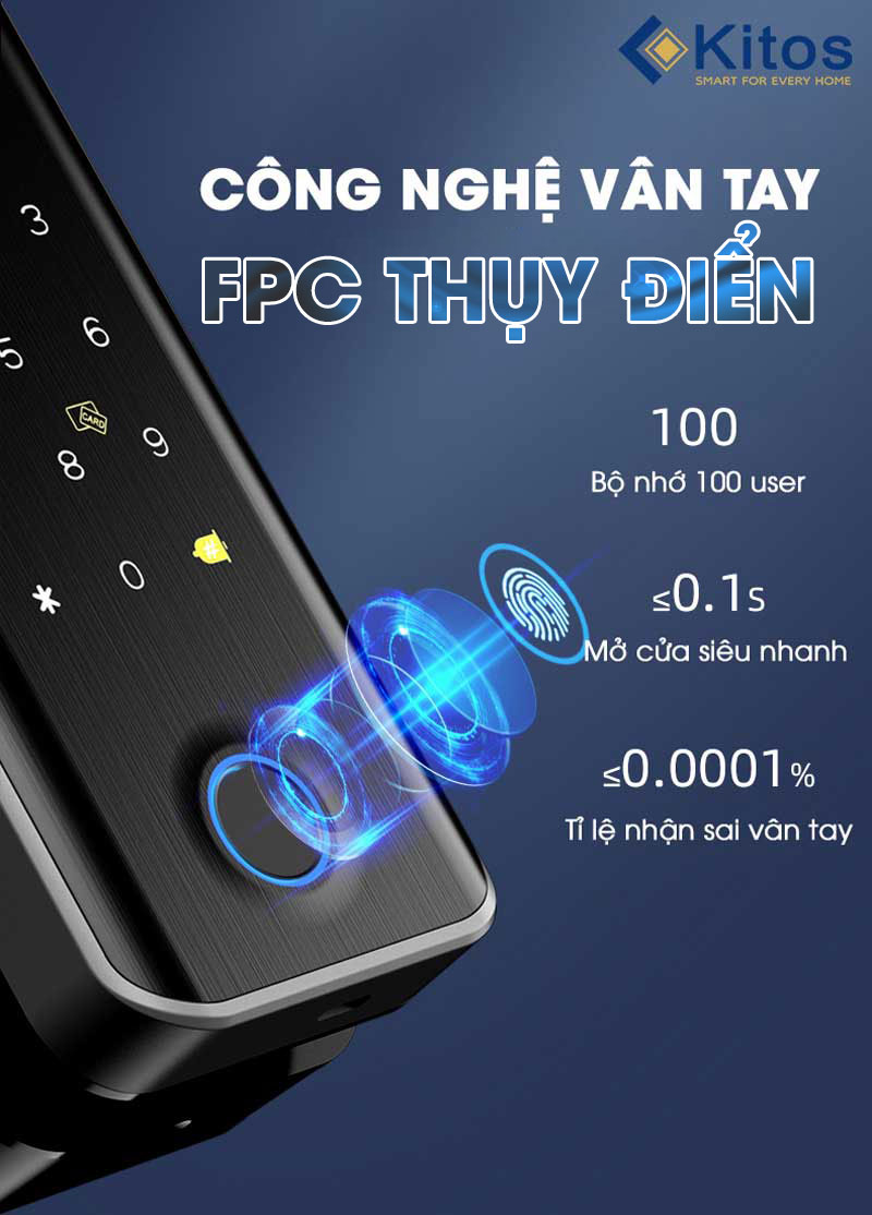 Khóa Cửa Vân Tay Kitos KT GL30 Face ID