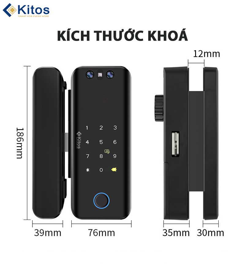 Khóa Cửa Vân Tay Kitos KT GL30 Face ID