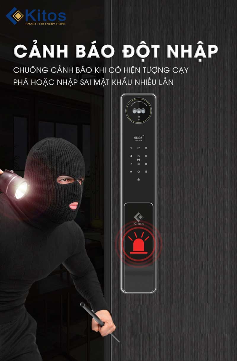 Khóa cửa vân tay Kitos KT X8 FACE ID