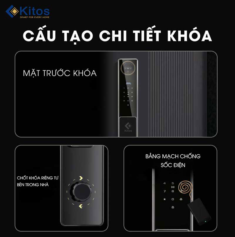 Khóa cửa vân tay Kitos KT X8 FACE ID