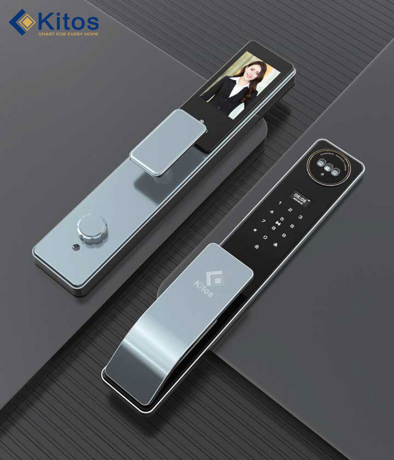khóa cửa vân tay Kitos KT X8, khóa điện tử Kitos, khóa vân tay camera, khóa thông minh Wi-Fi, khóa Push-Pull.