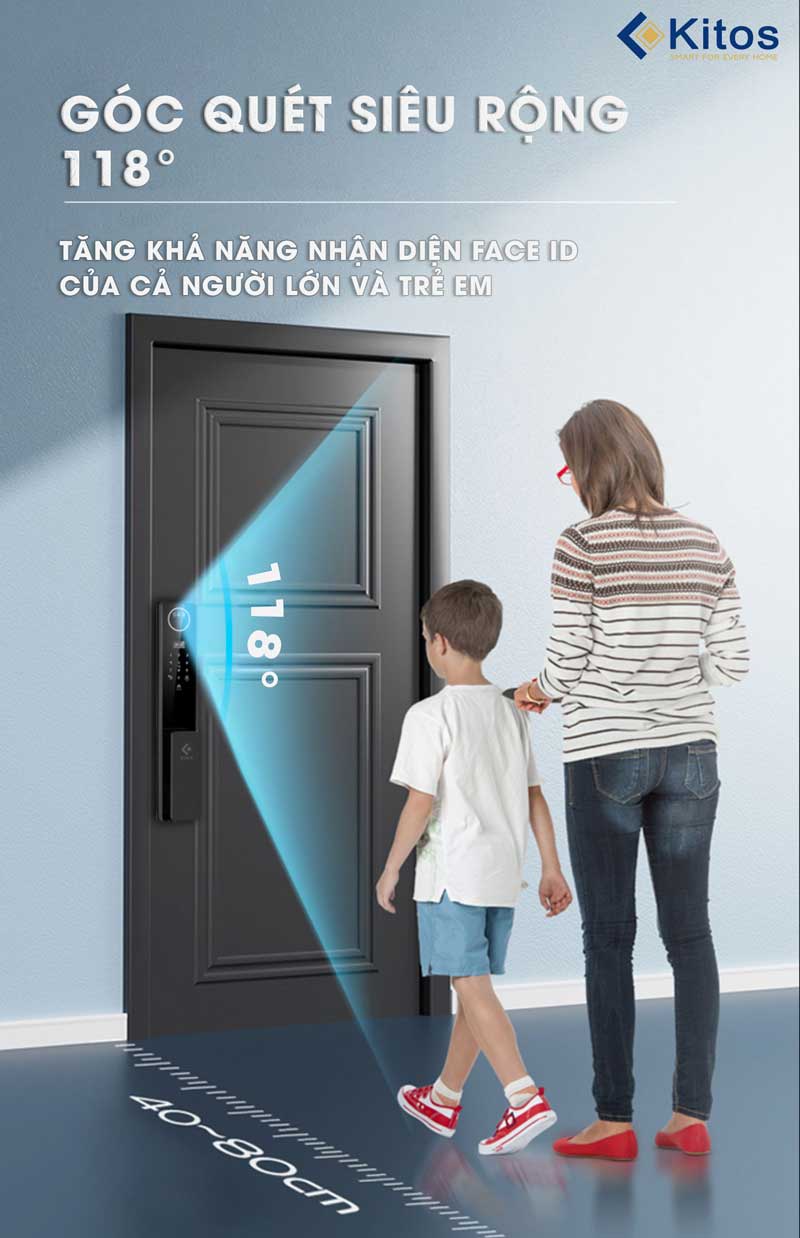 Khóa cửa vân tay Kitos KT X8 FACE ID